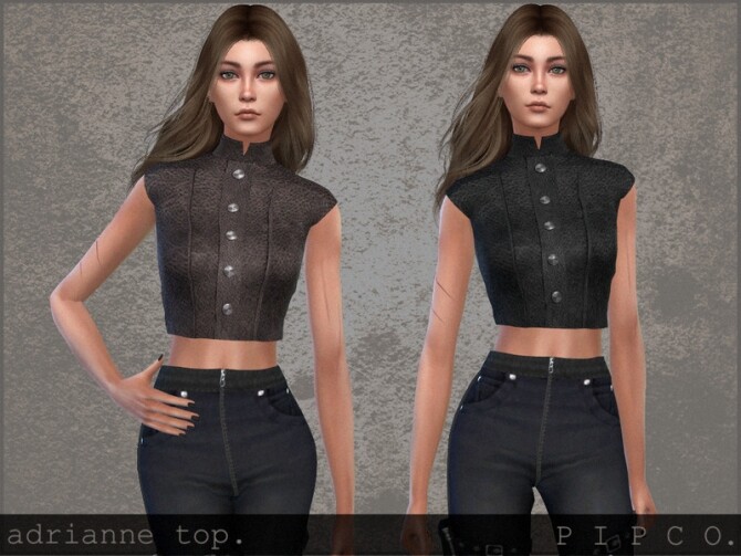Sims 4 Adrianne top by Pipco at TSR