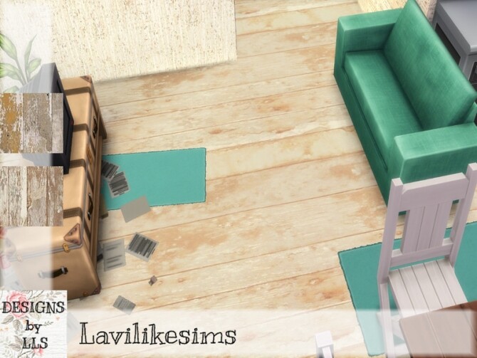Sims 4 Cracked Wood Floors by lavilikesims at TSR