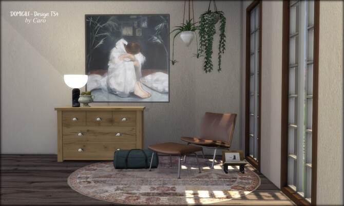 Sims 4 May recolors: dresser, painting, lamp, bowl, rug & bag at DOMICILE Design TS4