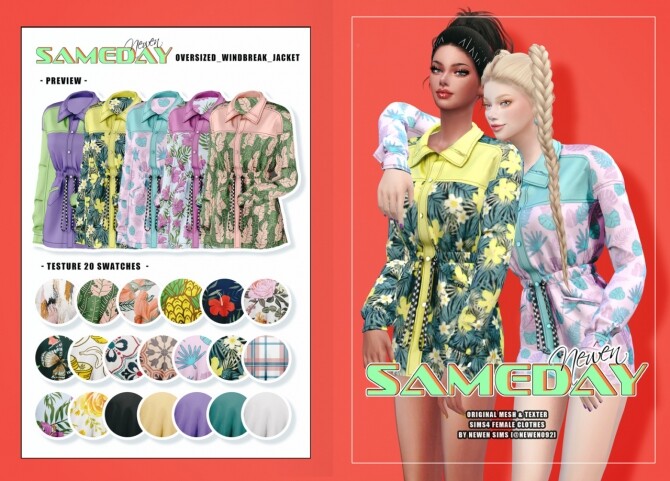 Sims 4 Sameday set: jackets and skirt at NEWEN