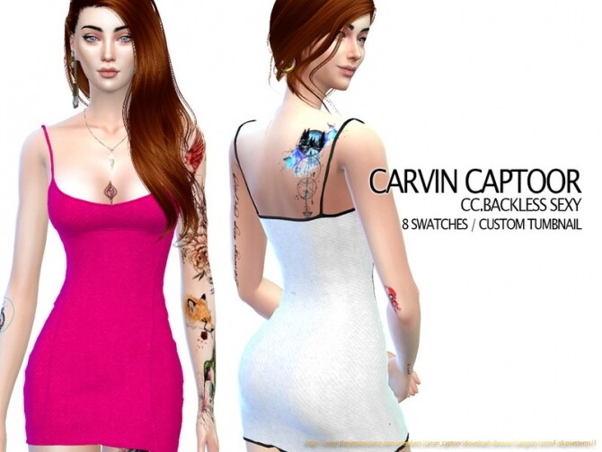 Sims 4 Backless dress by carvin captoor at TSR