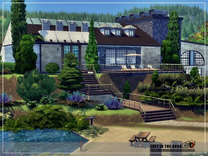 Sims 4 Loft in the rock by Danuta720 at TSR