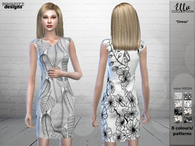Sims 4 Ellie Dress PF99 by Pinkfizzzzz at TSR