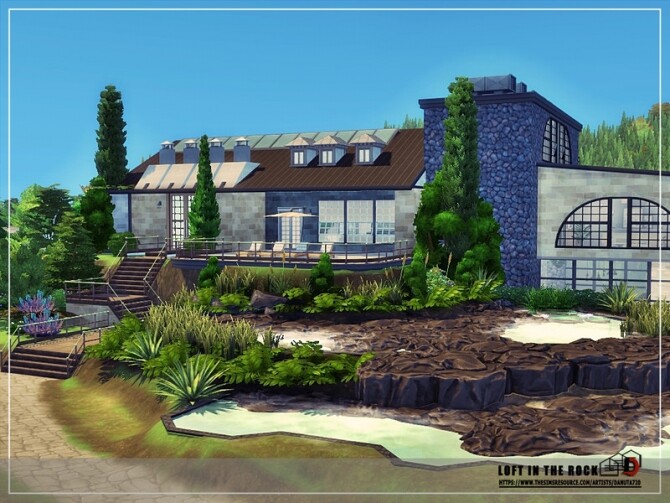 Sims 4 Loft in the rock by Danuta720 at TSR