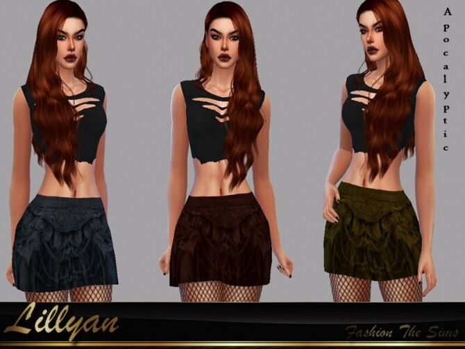 Sims 4 Sabrina Skirt Apocalyptic by LYLLYAN at TSR