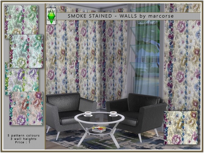 Sims 4 Smoke Stained Walls by marcorse at TSR