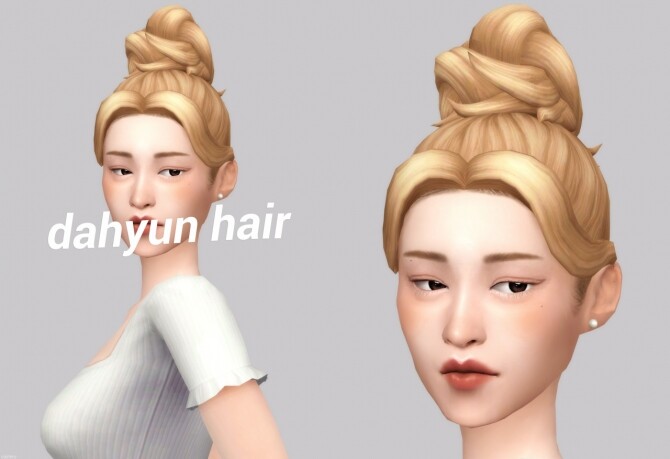 Sims 4 Dahyun hair at Casteru