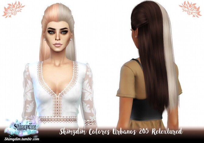 Sims 4 ColoresUrbanos 205 Hair Retexture TwoTone Naturals + Unnaturals at Shimydim Sims