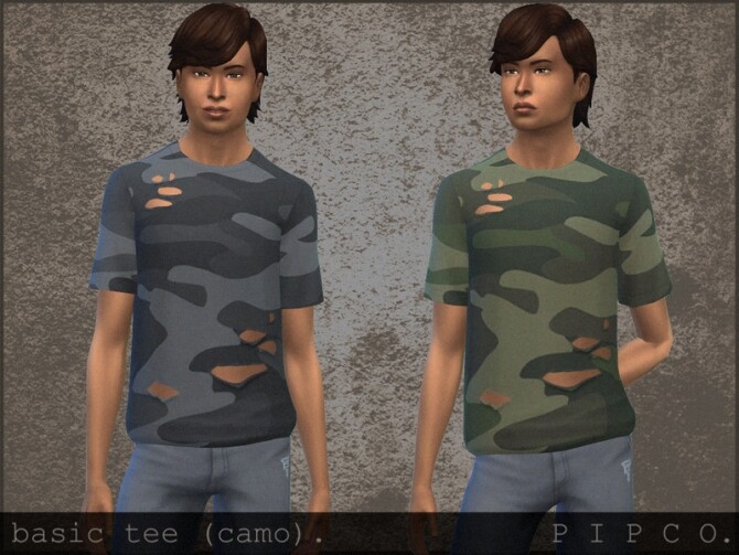 Sims 4 Basic tee (camo) by Pipco at TSR