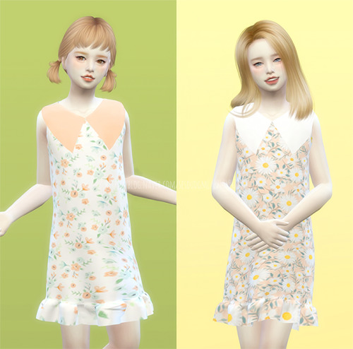 Sims 4 Lovely flower dress CF at Ahri Sim4