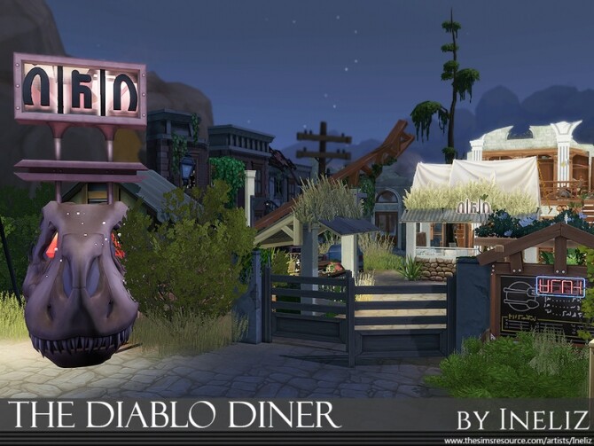 Sims 4 The Diablo Diner restaurant by Ineliz at TSR