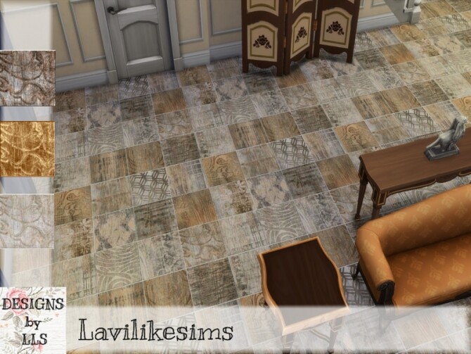 Sims 4 Wood Stencil floor by lavilikesims at TSR