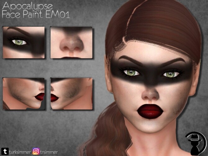 Sims 4 Apocalypse Face Paint EM01 by turksimmer at TSR
