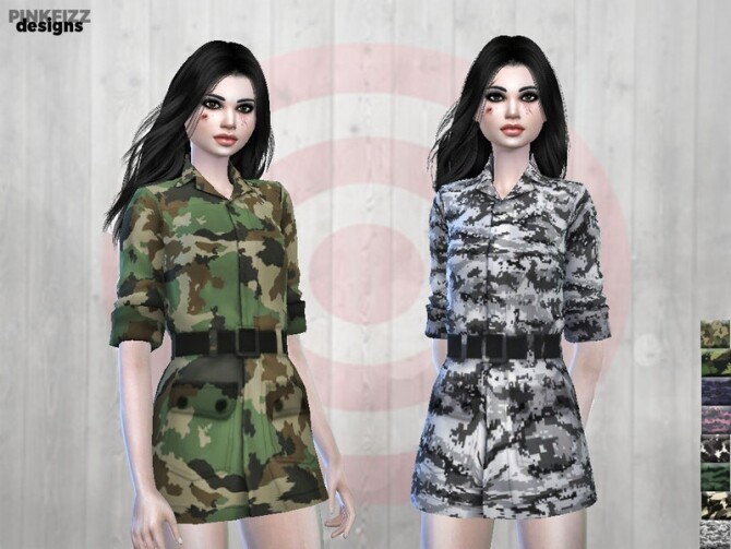 Sims 4 Apocalyptic Doomwear Shirt Dress PF79 by Pinkfizzzzz at TSR