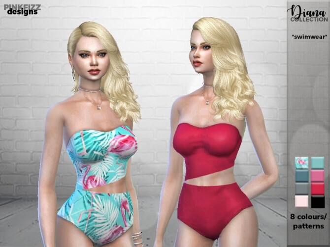 Sims 4 Diana Swimsuit PF88 by Pinkfizzzzz at TSR