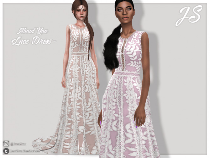 Sims 4 About You Lace Dress by JavaSims at TSR