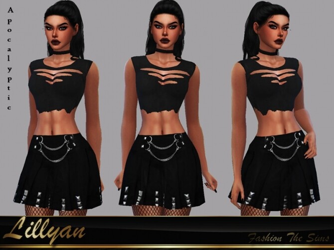 Sims 4 Skirt Nanda Apocalyptic by LYLLYAN at TSR