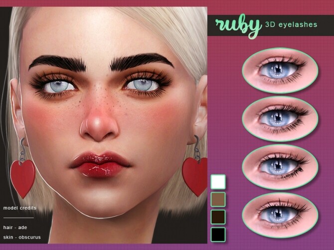 Sims 4 Ruby 3D Lashes by Screaming Mustard at TSR