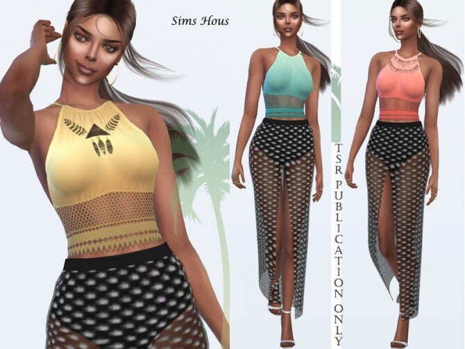 Sims 4 Womens Top Sunset in Sulani by Sims House at TSR