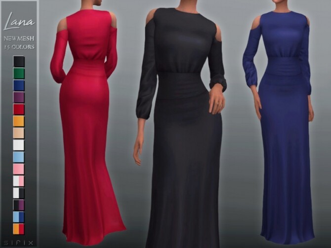 Sims 4 Lana Dress by Sifix at TSR