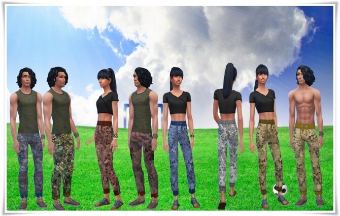 Sims 4 Family Camouflage Pants at Birksches Sims Blog