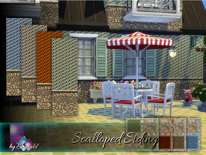 Sims 4 Scalloped Siding by emerald at TSR