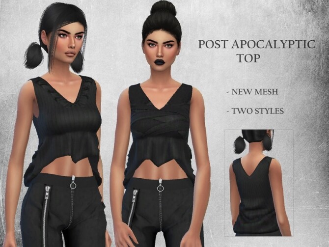Sims 4 Post Apocalyptic Top by Puresim at TSR