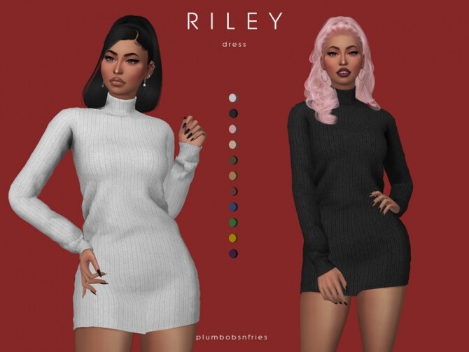 Sims 4 RILEY dress by Plumbobs n Fries at TSR