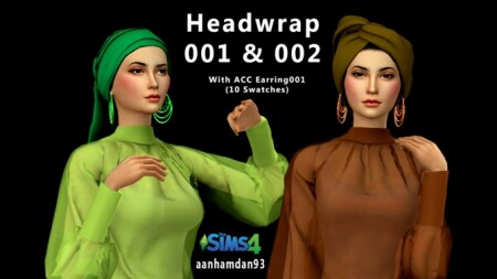 Headwrap 001 & 002 with Earring 001 at Aan Hamdan Simmer93