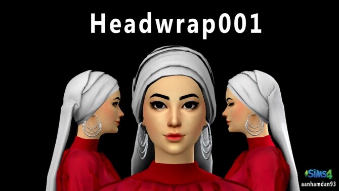 Sims 4 Headwrap 001 & 002 with Earring 001 at Aan Hamdan Simmer93