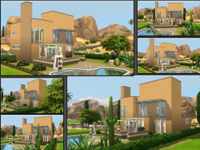 Sims 4 MB Lush Functionality modern cube family house by matomibotaki at TSR