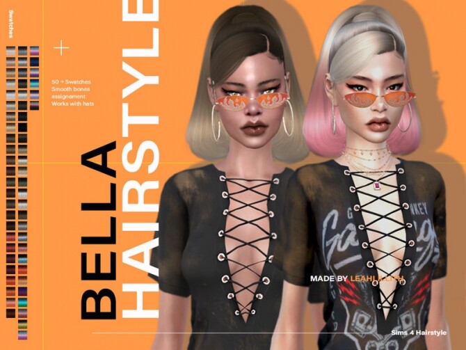 Sims 4 Bella Hairstyle by Leah Lillith at TSR