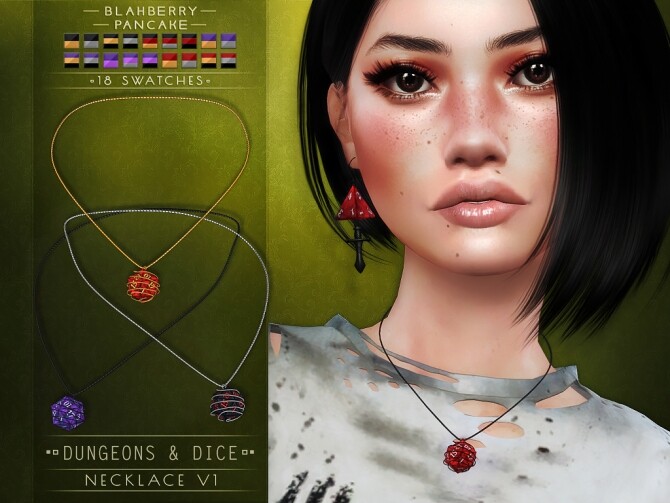 Sims 4 Dungeon & Dice earrings & necklaces at Blahberry Pancake