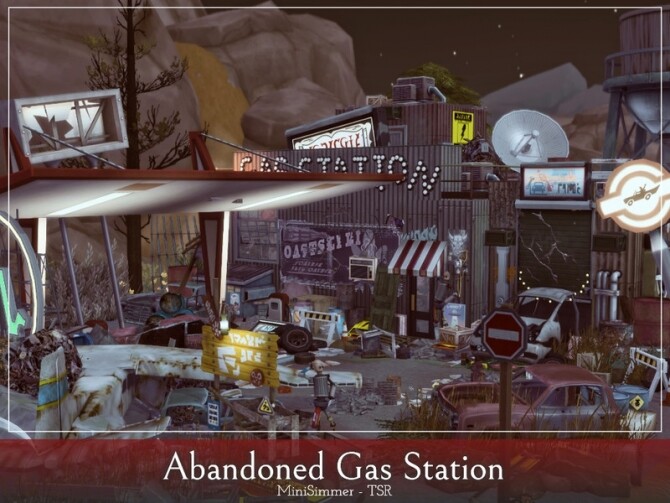 Sims 4 Abandoned Gas station by Mini Simmer at TSR