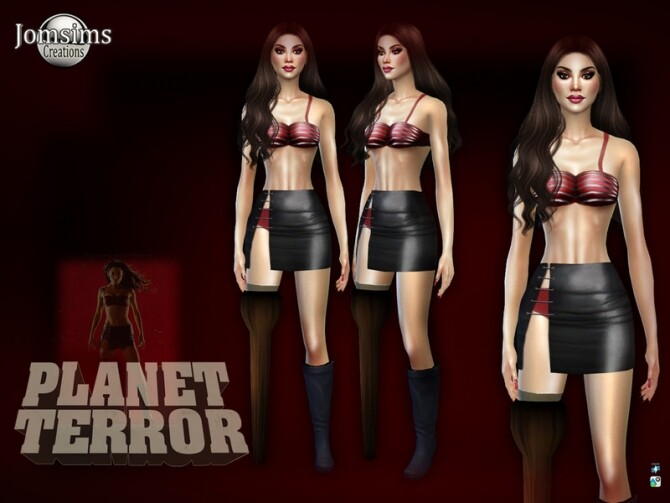 Sims 4 Planet terror outfit by jomsims at TSR