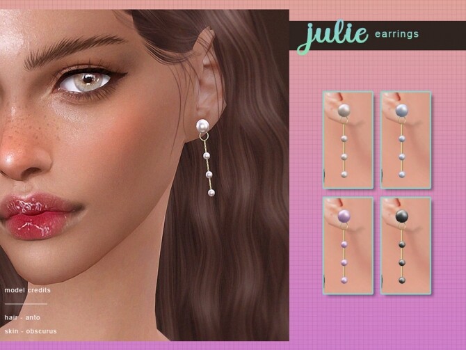 Sims 4 Julie Earrings by Screaming Mustard at TSR
