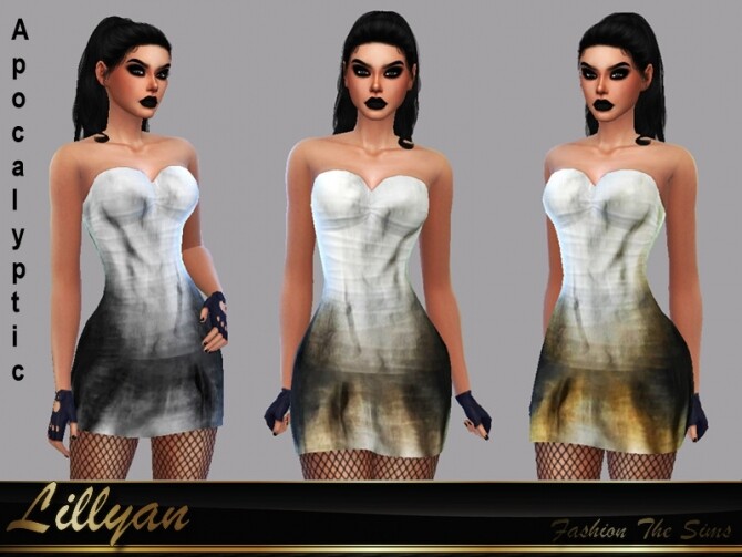 Sims 4 Dress Elaine Apocalyptic by LYLLYAN at TSR