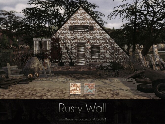 Sims 4 Rusty Wall by Caroll91 at TSR