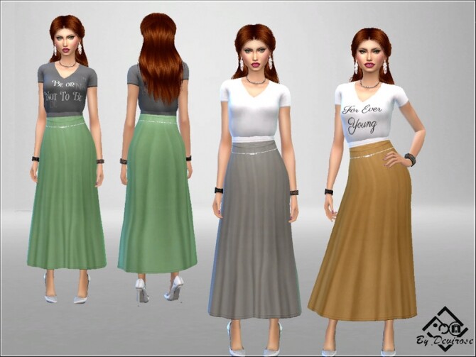 Sims 4 Summer Long Dress by Devirose at TSR
