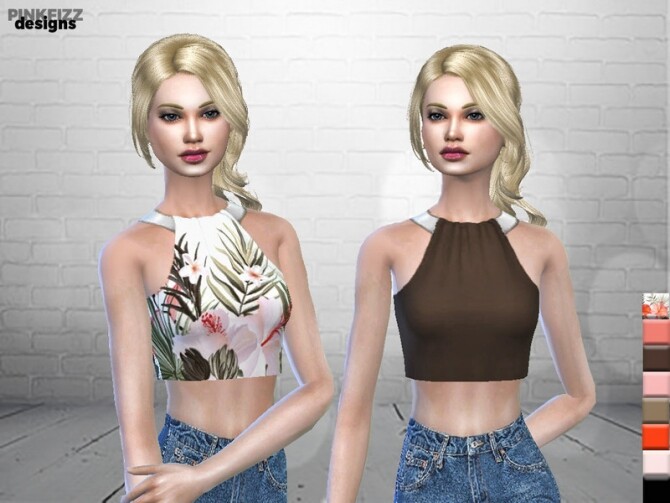 Sims 4 Sweet Lily Top PF85 by Pinkfizzzzz at TSR