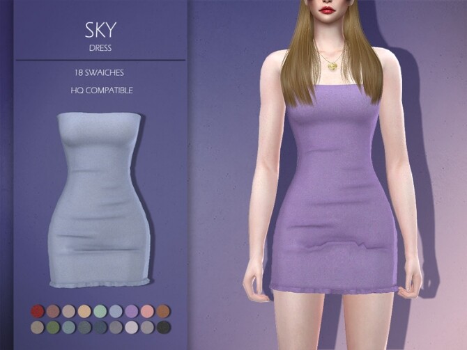 Sims 4 LMCS Sky Dress by Lisaminicatsims at TSR
