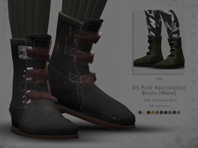 Sims 4 DS Post Apocalyptic Boots M by DarkNighTt at TSR