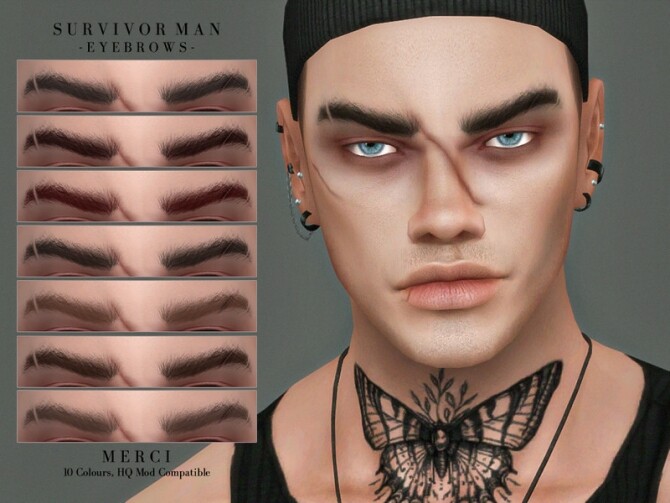Sims 4 Survivor Man Eyebrows by Merci at TSR
