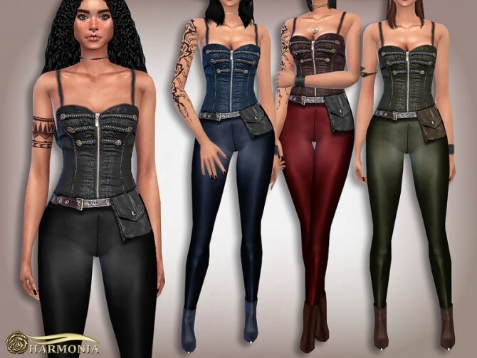 Sims 4 Post Apocalyptic Belt Pocket Outfit by Harmonia at TSR