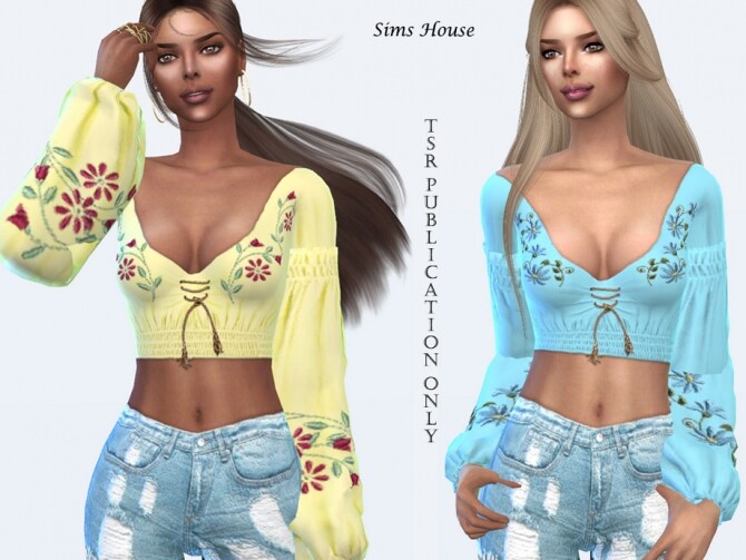 Sims 4 Blouse Boho Sulani by Sims House at TSR