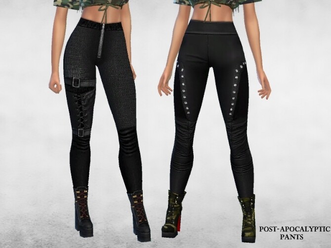 Sims 4 Post Apocalyptic Pants by Puresim at TSR