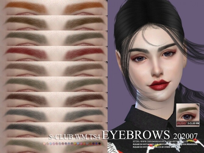 Sims 4 Eyebrows 202007 by S Club WM at TSR
