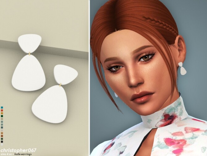 Sims 4 Halle Earrings by Christopher067 at TSR