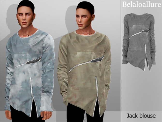 Belaloallure Jack blouse by belal1997 at TSR » Sims 4 Updates
