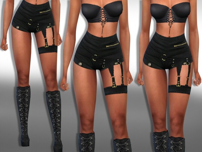 Sims 4 Apocalyptic Dark Combat Shorts by Saliwa at TSR